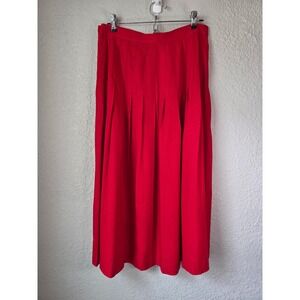 Elegant Red Pleated Skirt